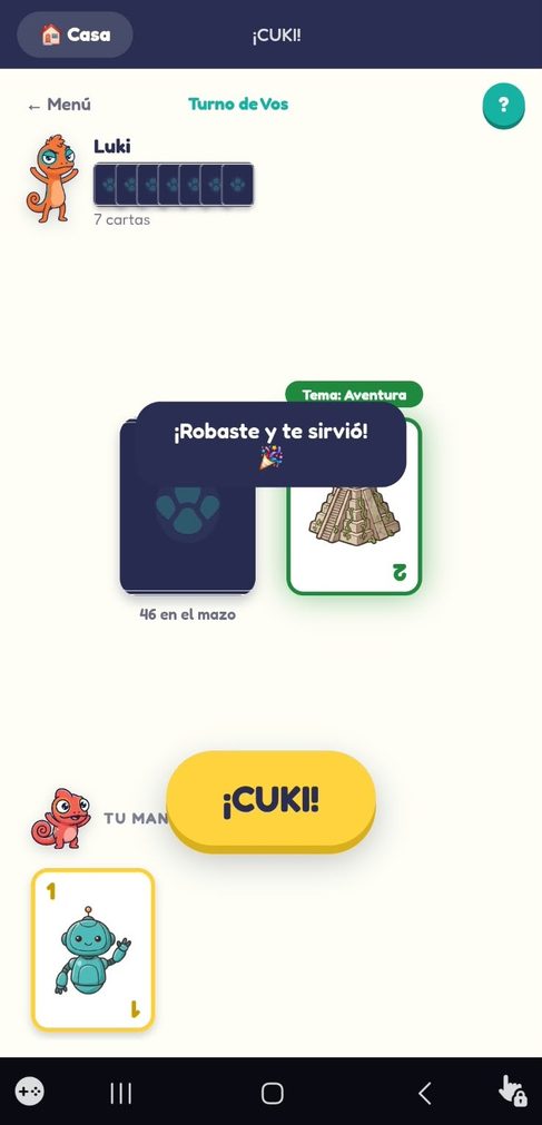 ¡CUKI!, el juego de la última carta